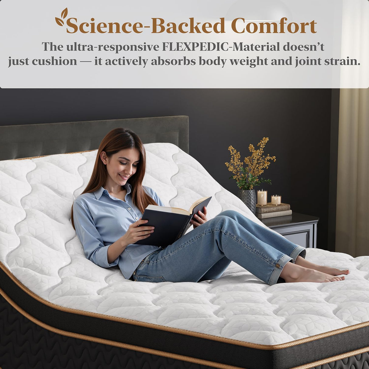 King Mattress 14 Inch, Cooling Hybrid Bed in a Box, Individual Pocket Springs, Motion Isolation, Targeted Hip/Shoulder/Lumbar Support, Fiberglass-Free, Ergonomic Zones, 365-Night Trial, CertiPUR-US FP FLEXPEDIC