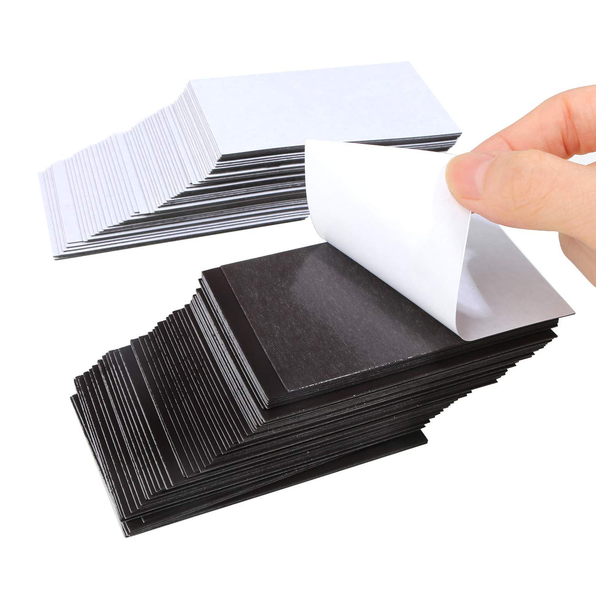 100 Pack 2 x 3.5 inch Business Card Magnets Peel and Stick Adhesive Magnetic Backings Magnet Strong Magnet Blanks Sheets Printable Magnetic Sheet for Dies Storage Saganizer