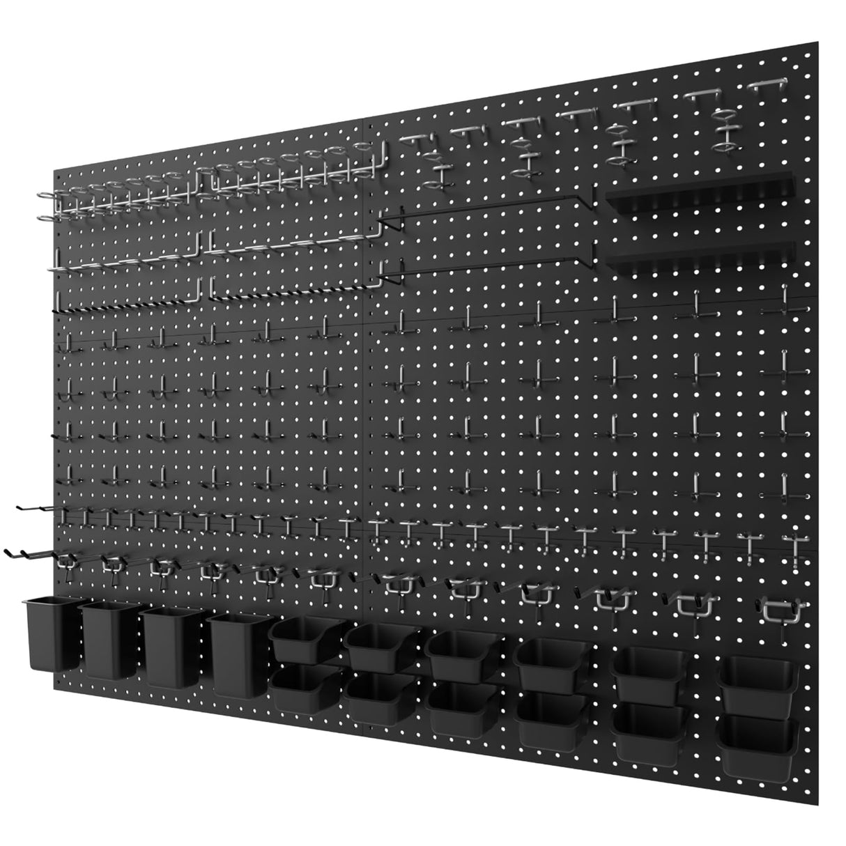 Daanxw Metal Peg Board Kit with 1/4" Pegboard Accessories, 6 Pack 12"X24" Pegboard and 264PCS Extra Thick Pegboard Accessories,Wall Organizer Peg Board Panels Tool Organizer Storage System (Black) Daanxw
