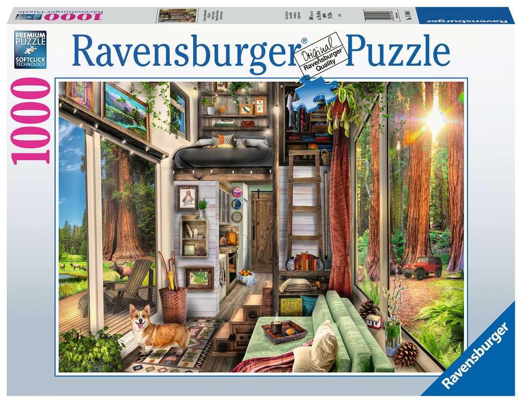 Ravensburger Redwood Forest Tiny House 1000 Piece Jigsaw Puzzle | Engaging Imagery | Perfect Interlocking Fit | Sustainable Materials | Ideal for Ages 14+ Ravensburger