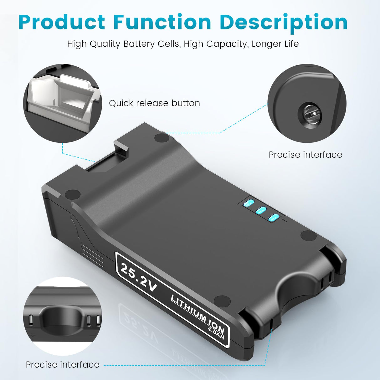 ARyee XBAT200 25.2V 4.0Ah Battery Compatible with Shark XBA-T200 Shark ION Rocket IONFlex ION F80 IONFlex 2X Cordless Vacuums Lithium Battery ARyee