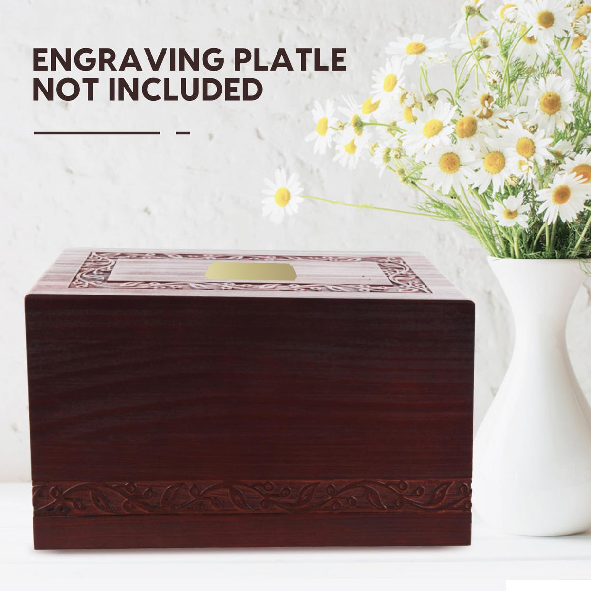 Wooden Urns for Human Ashes Adult Male Female, Up to 250 Cubic inches,Wood Cremation Urns, Funeral Memorial Urns for Ashes Mom Dad (Red) Pepdiy