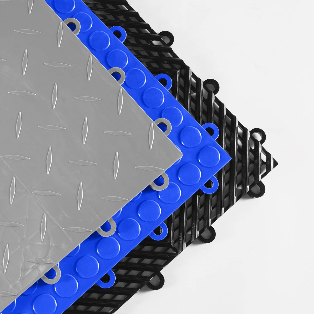 IncStores FlooringInc's Nitro 12"x12" Snap-Together Garage Flooring Tiles, Non-Slip Interlocking Plastic Floor Mat, Garage Organization & Storage, Vented, Midnight Black, 52 Tiles, 52 Sq/Ft IncStores