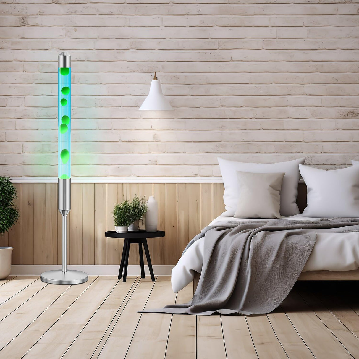 Kyzfy 47.5-Inch Liquid Motion Lamp,Magma Lamp, Mood Relaxation Light,Suitable for Home Decoration,Office Decoration, Cafes,Bars,Etc (Blue Water Green Wax, 47.5 inches) Kyzfy