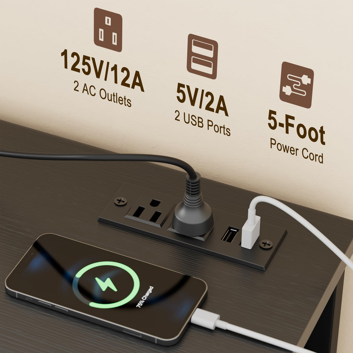 Lulive 10 Drawer Black Dresser for Bedroom, Dresser TV Stand with Power Outlet, Entertainment Center Chest of Drawers for 55'' Long TV, Wide Fabric Dresser for Storage and Organization (Black) Lulive