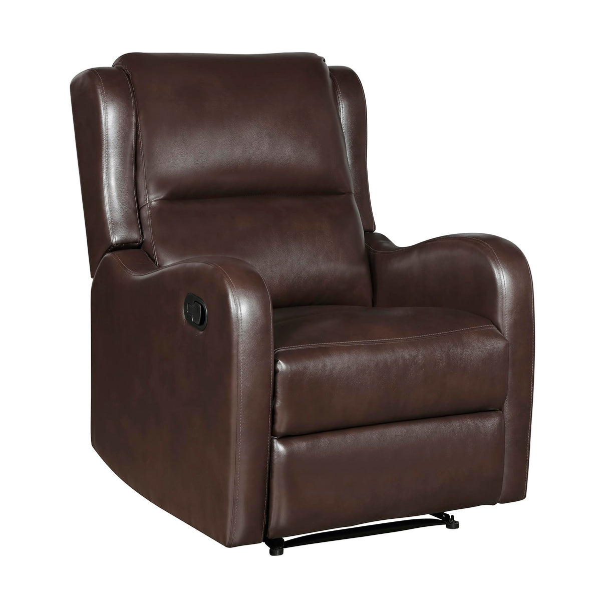 Lexicon Manual Recliner Chair, Reclining Sofa Chair, Home Theater Seating, Wall Hugger, Manual Recliner for Living Room/Office/Apartment, Easy Assembly, Brown Faux Leather Lexicon