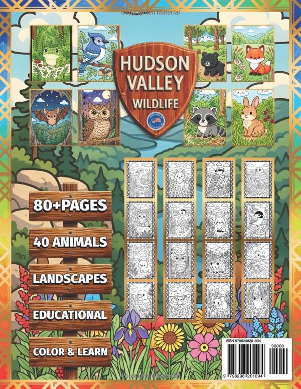 HUDSON VALLEY WILDLIFE - COLORING BOOK (WILDLIFE & NATURE SERIES) Majosta