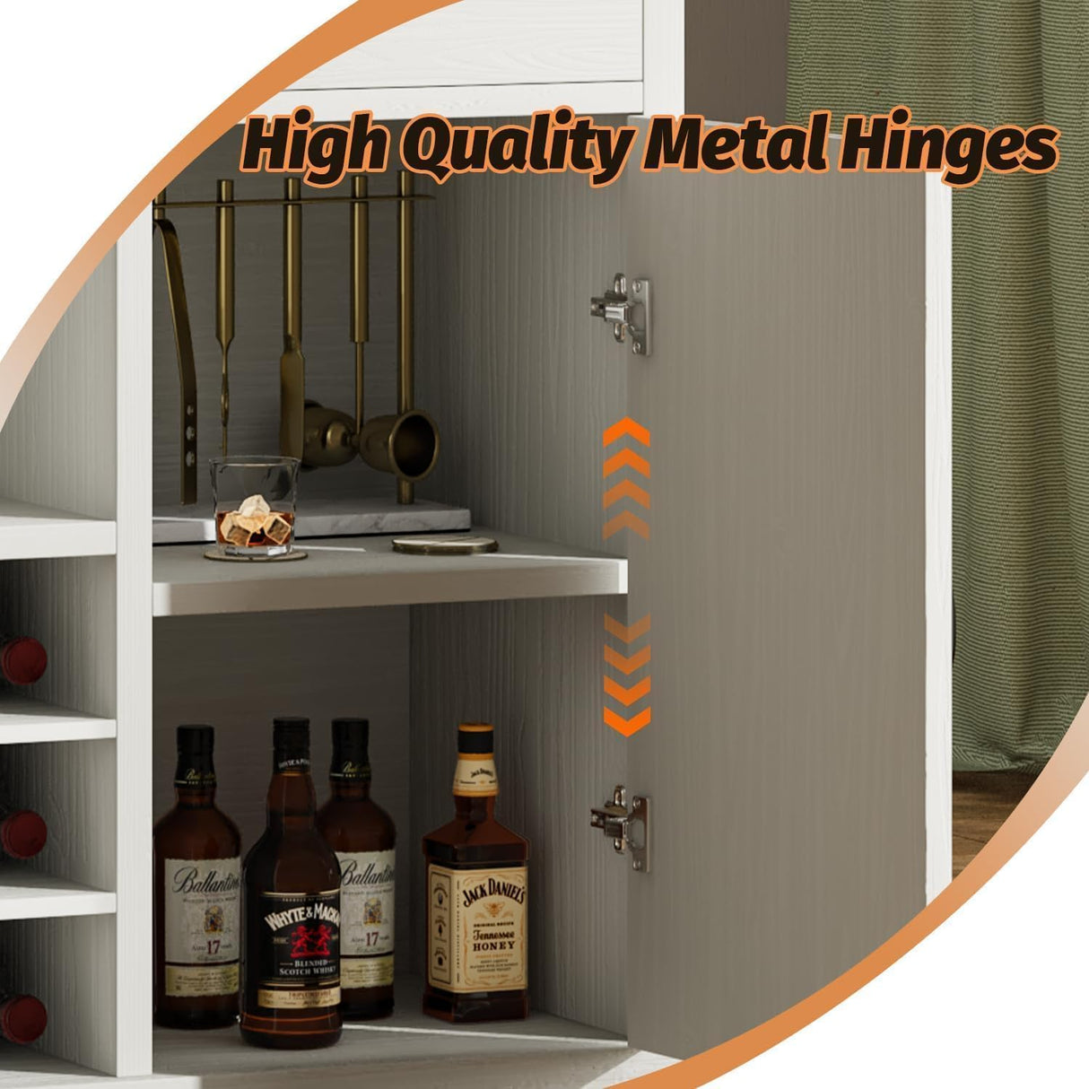 52 Inch Large Home Bar Unit with Foot Rail, 4-Tier Storage Bar Table with 3 Drawers, Farmhouse Wine Bar Cabinet with 9 Wine Rack & 2 Barn Doors, Home Bar Unit with Storage for Living Room, White 4ever2buy