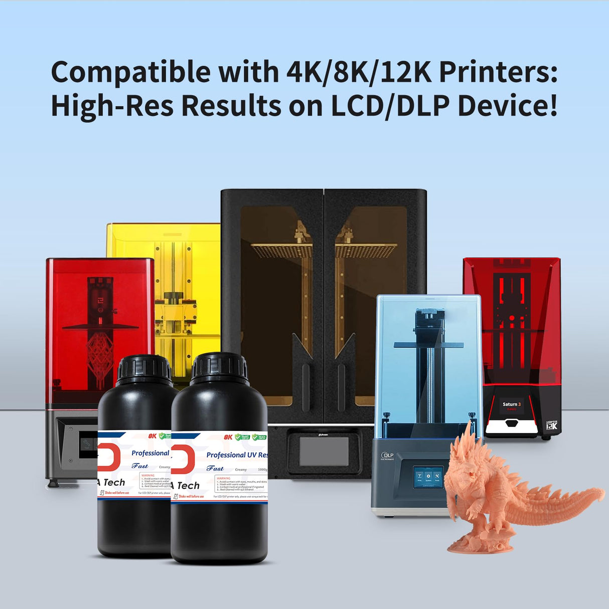 Siraya Tech Fast ABS-Like 3D Printer Resin 405nm UV-Curing Non-Brittle High Precision 3D Printing Liquid Standard Photopolymer Resin for LCD DLP 3D Printing 8K Capable (Creamy, 1kg) Siraya Tech