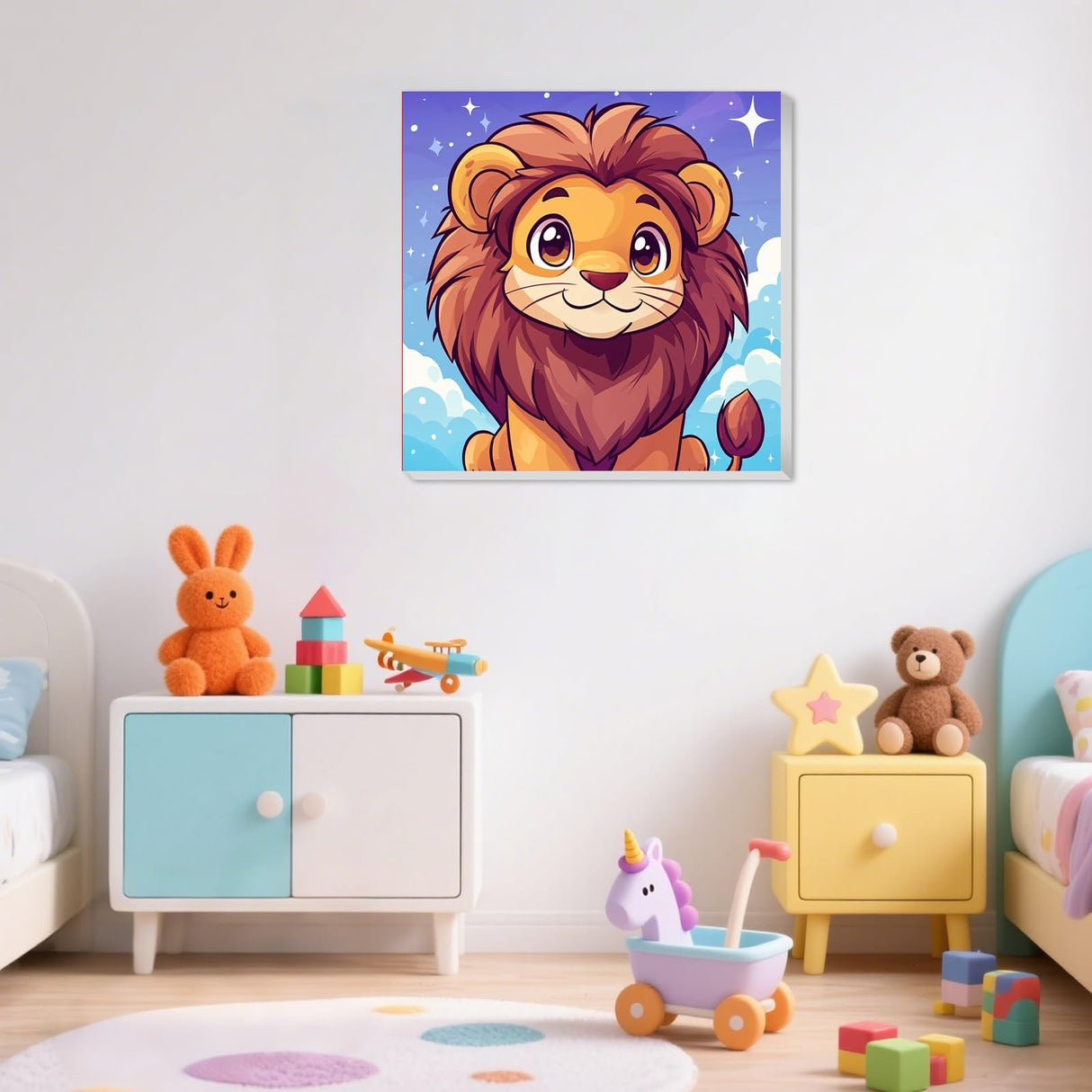 XTCIXAL Paint by Numbers Kit for Kids with Frame, Lion Paint by Number Kids Age 5-8-12, Paint by Number with Frame for Gifts and Home Decor 8X8 Inch XTCIXAL