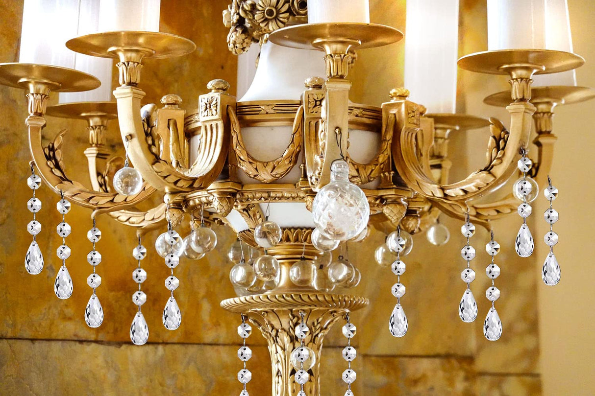 Christmas Ornaments Crystal Tree Decorations, 30Pcs Acrylic Clear Hanging Crystals for Centerpieces Teardrop Chandelier Garland Beads for Xmas Wedding Party Home Decor XINGXIA