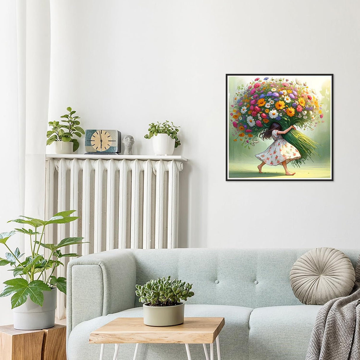 Ekuxom Diamond Art Kits for Adults, 5D Flower Diamond Art Kits Girl, DIY Round Full Drill Diamond Art Flowers Diamond Painting Kits for Adults Gem Art Wall Decor 14x14 inch Ekuxom