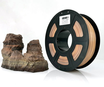 Stronghero3D PLA 3D Printer PLA Filament 1.75mm,Core Shell Co Extruded Dual Colors Filament,Matte Rock Yellow Brown Red Black Filament,Net Weight 1kg/2.2lb for Ender3 P1S P1P X1C