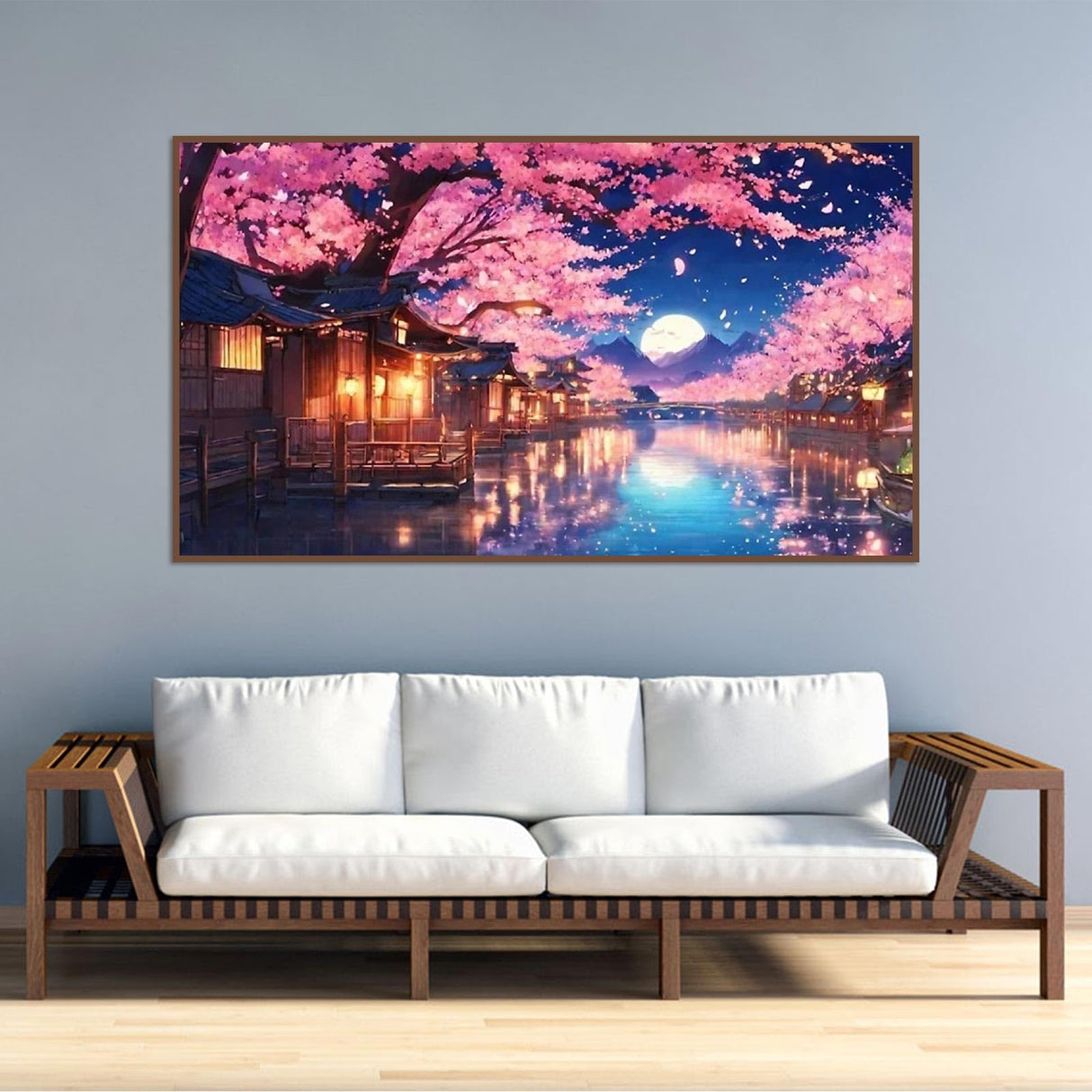 pchmcu Large Diamond Art Kits for Adults - 5D Sakura Diamond Painting Kits for Adults,DIY Full Drill Crystal Rhinestone Arts and Crafts,Picture Paint with Diamond Home Wall Decor 27.5 X 15.7inch pchmcu