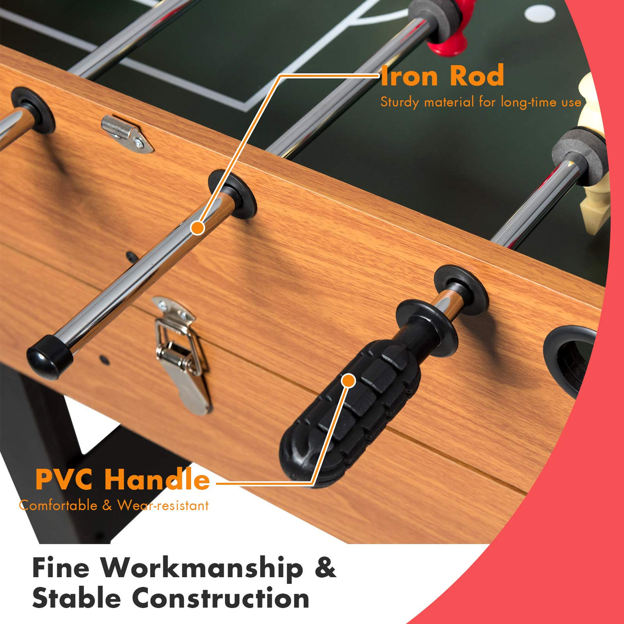 GYMAX 3 in 1 Game Table, 49 in Multi Game Table with Foosball Hockey & Billiards, Competition Sized Combo Game Table for Home, Game Room, Bar, Party, Club GYMAX