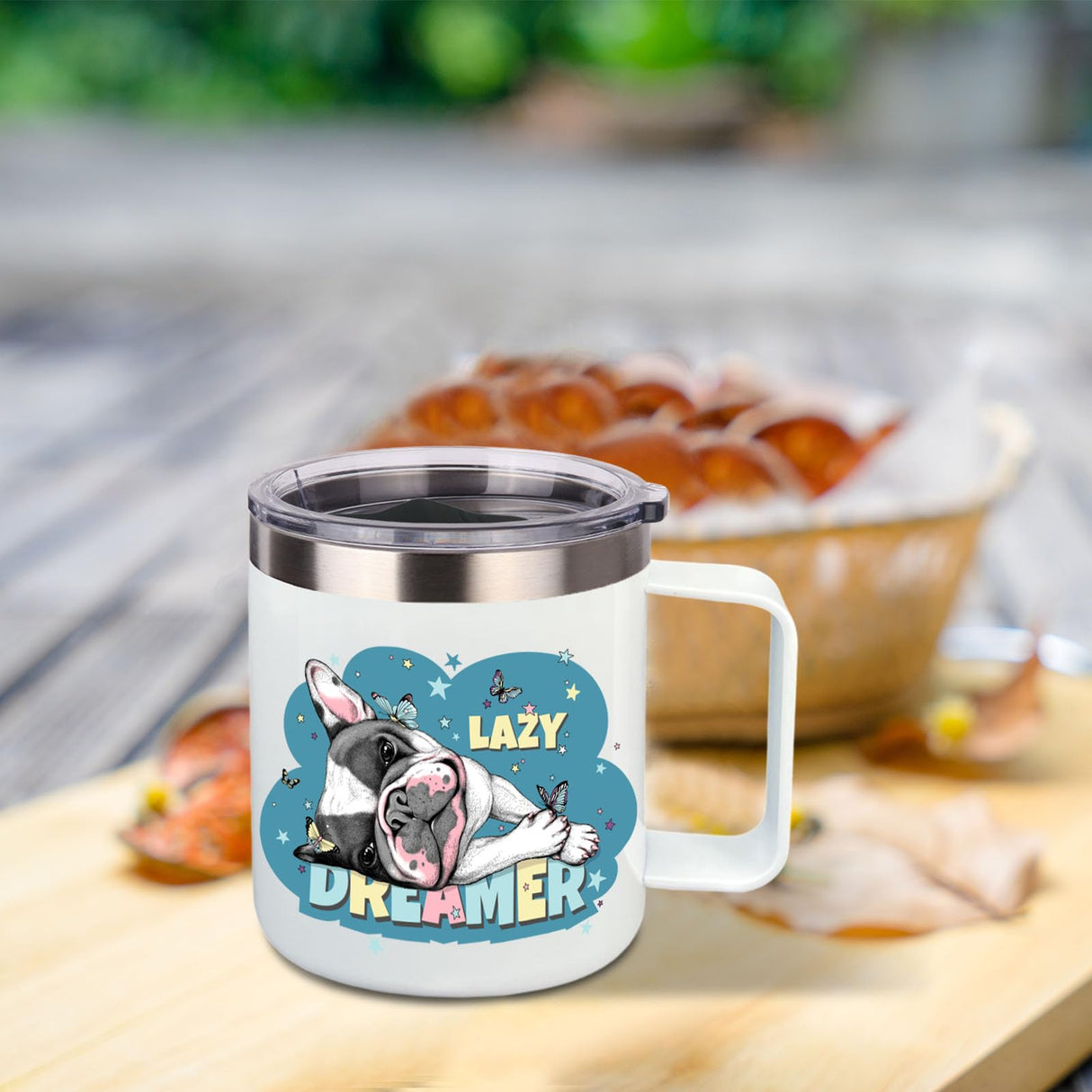 Volhoply 14oz sublimation Insulated Stainless Steel Coffee Mug with Lid Bulk 8 Pack,Double Wall Vacuum Travel Coffe Cup with Handle,Reusable Metal Thermos Tumbler,Camping Mugs Keep Hot(sublimation,8) Volhoply