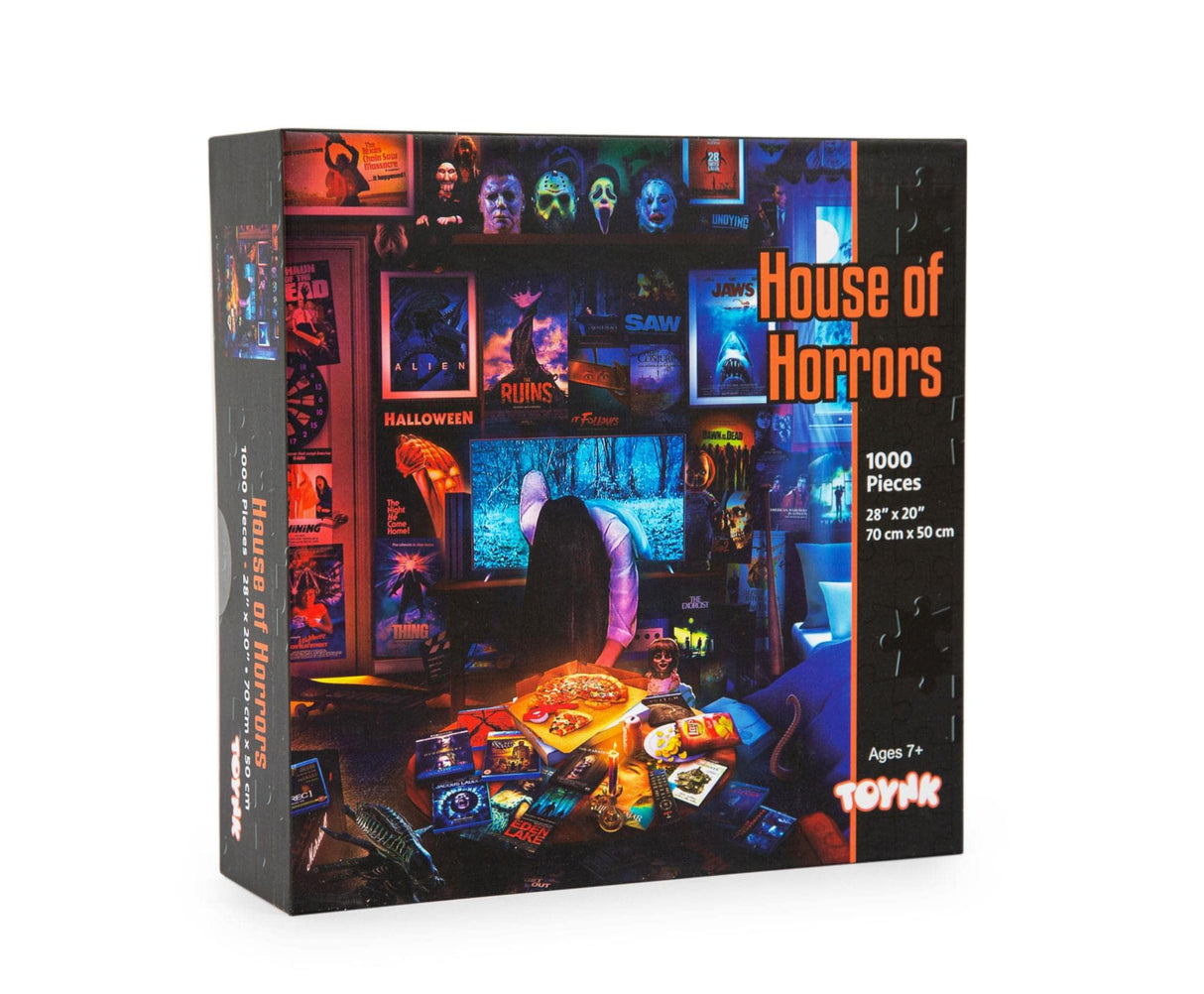House of Horrors and Scary Movies 1000 Piece Jigsaw Puzzle by Rachid Lotf | Interactive Brain Teaser Board Game for Adults, Educational Toys & Games | 28 x 20 Inches Toynk