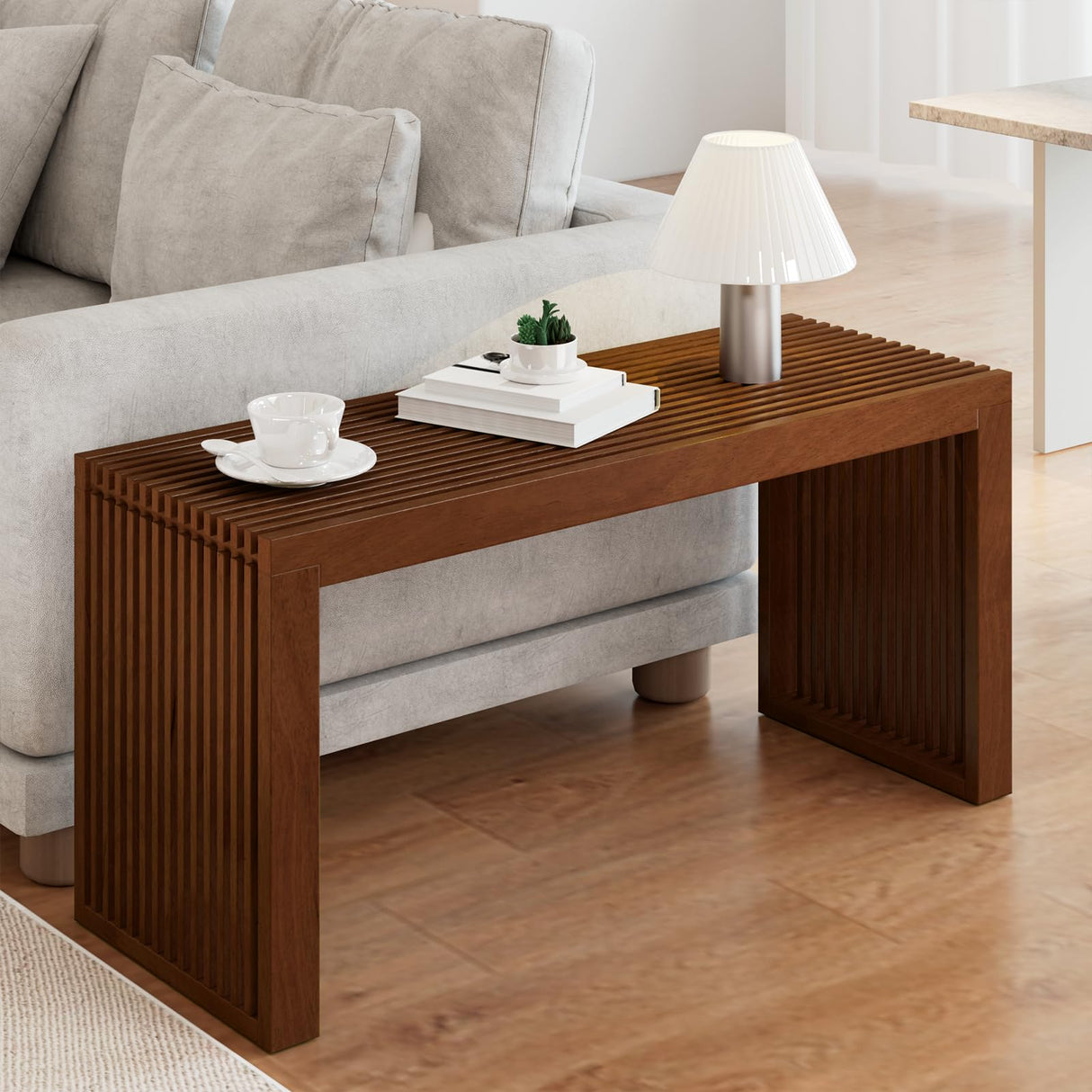 APRTAT Bamboo Dining Bench Indoor Long Entryway Shoe Rack Bench,Outdoor Modern Wood Benches 35 Inch Bamboo Bench for Living Room Hallway Bedroom Bathroom APRTAT