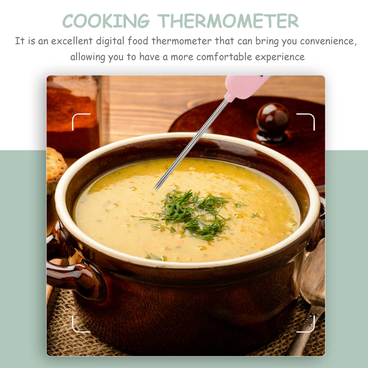 Kisangel Digital Meat Thermometer Cooking Instant Read Temp Probe 30℃~300℃ Read Digital Cooking Candle Liquid Making for Oil Deep Fry Oven Kisangel