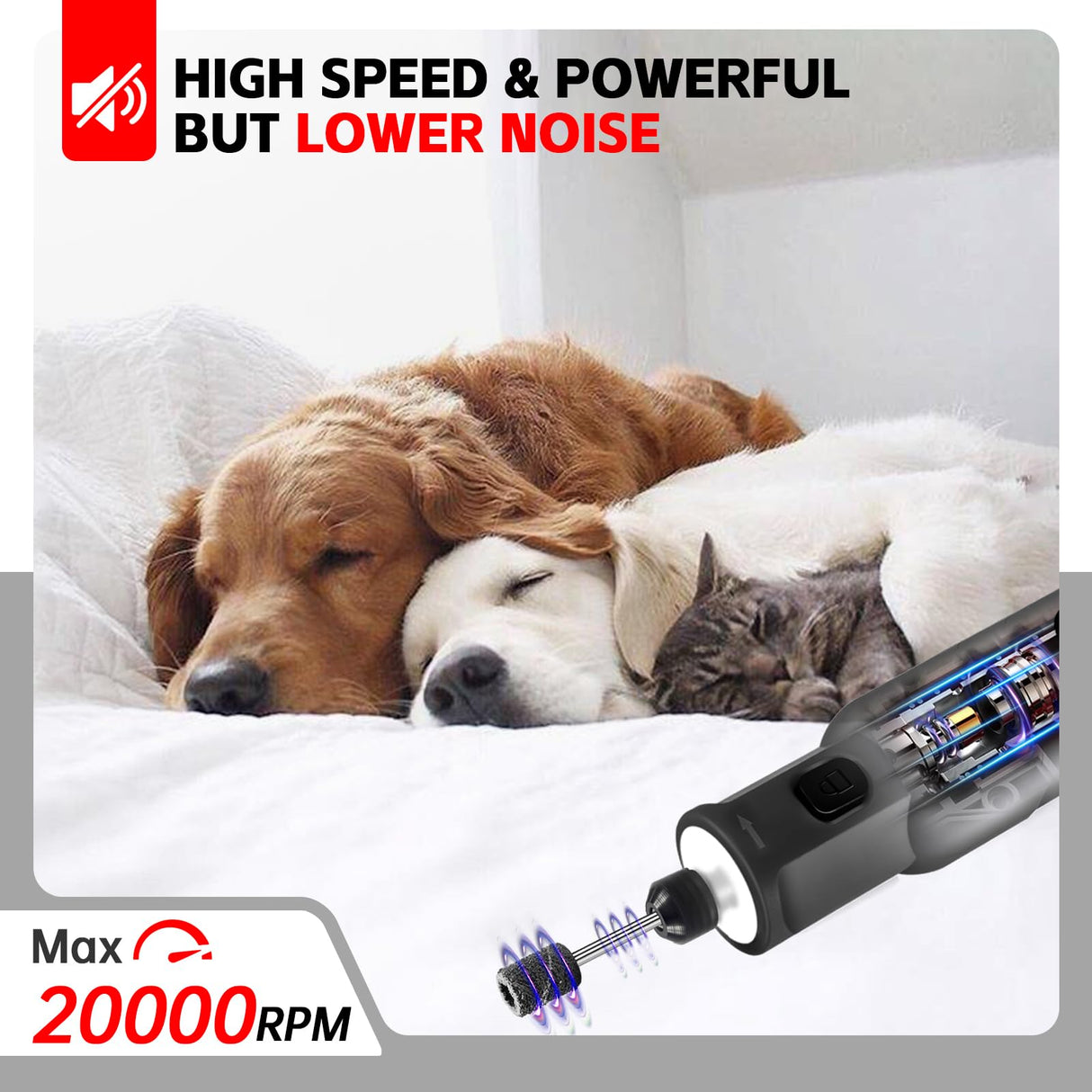 Rotary Tool - 3.7V Cordless Rotary Tool Kit LED Ring Work Light, 2.0Ah Li-ion Battery 5 Speed 70 Accessories Power Rotary Tools 20000RPM,Mini Rotary Tool Cordless for Light DIY Projects/Precision Work PHALANX