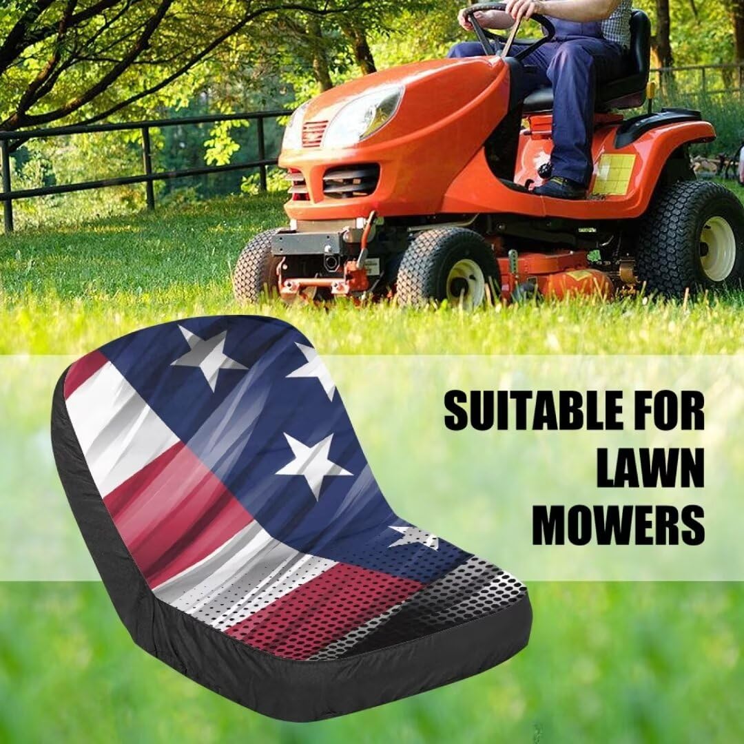FUIALDOLG American Flag Universal Tractor Seat Cover Forklift Seat Cover Cushion Pad Universal Fit for Skid Loader Backhoe FUIALDOLG