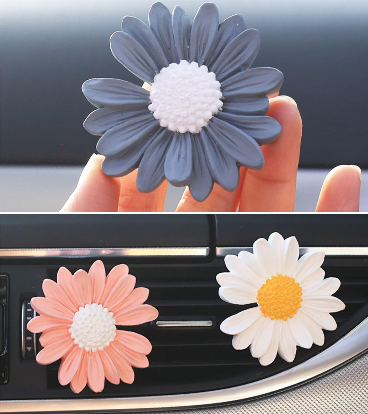 Wehous 2PCS Daisy Flower Silicone Mold 3D Flower Fondant Chocolate Cake Cupcake Topper Decoration Mold Unique Resin Candle Molds DIY Soap Wax Epoxy Resin Concrete Casting Polymer Clay Craft Wehous