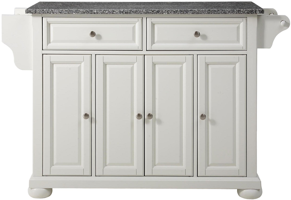 Crosley Furniture Alexandria Kitchen Island with Solid Grey Granite Top - White Crosley Furniture