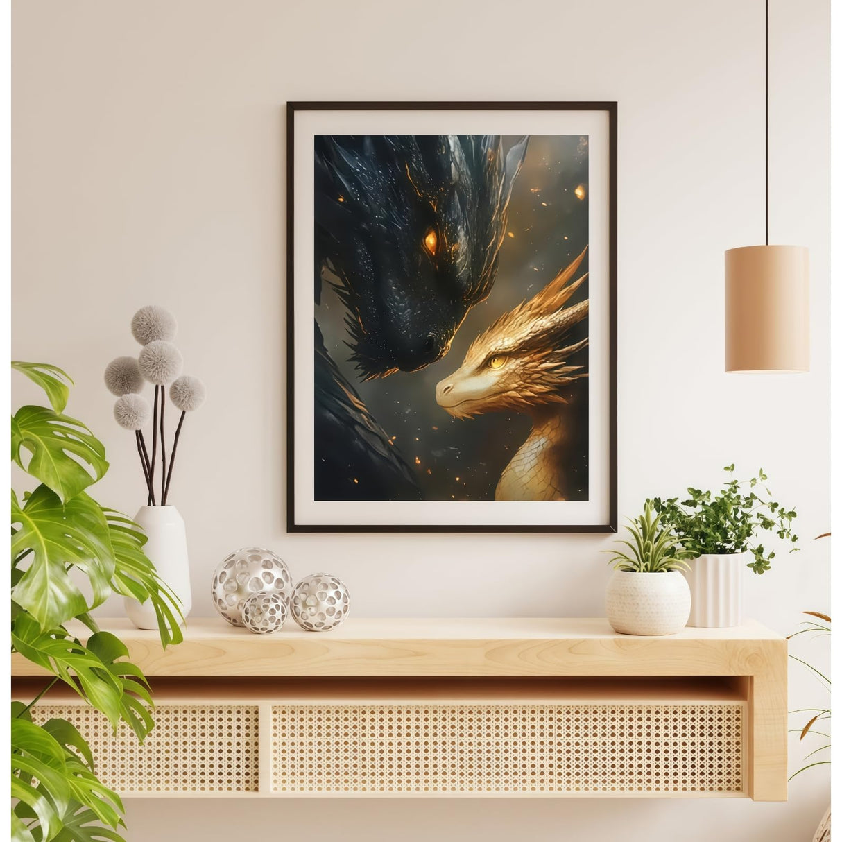 BYGFHLYW 5D Diamond Painting Kits for Adults, Black Golden Dragons Diamond Art Kits for Adults Beginner, DIY Full Drill Diamond Dot Gem Painting for Home Wall Decor 12x16 inch BYGFHLYW