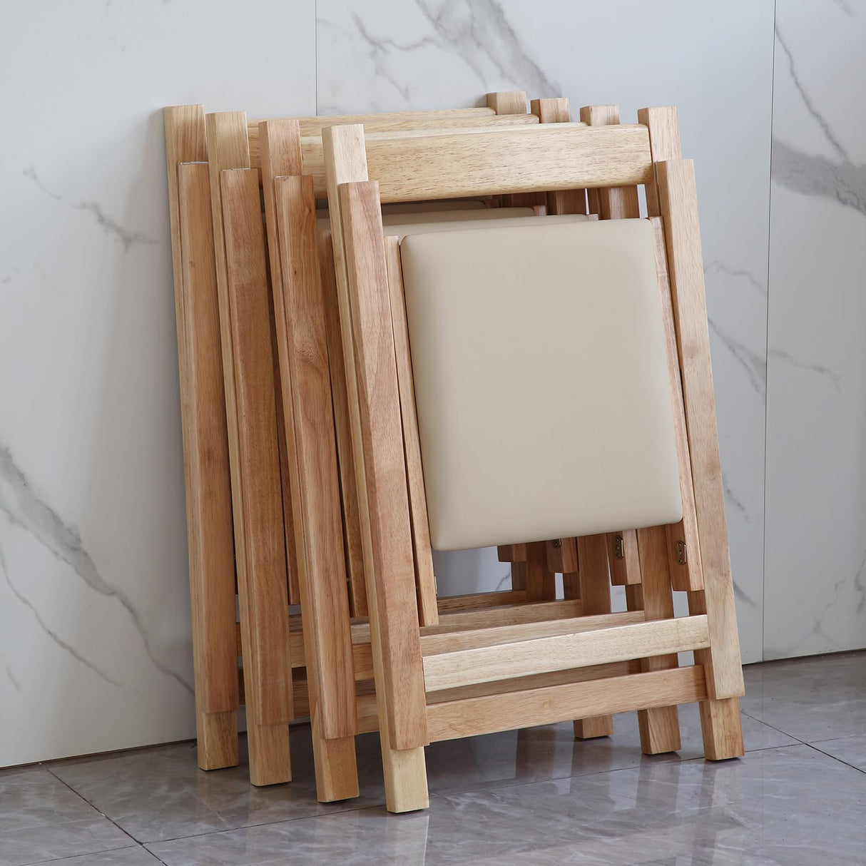 COMUHOME Folding Dining Chairs with Padded Seat Lightweight sillas para Fiestas,2 Pack Folding Chair for Dinner,Party Wedding,Picnic Event, 196LB Weight Capacity(Wood) COMUHOME