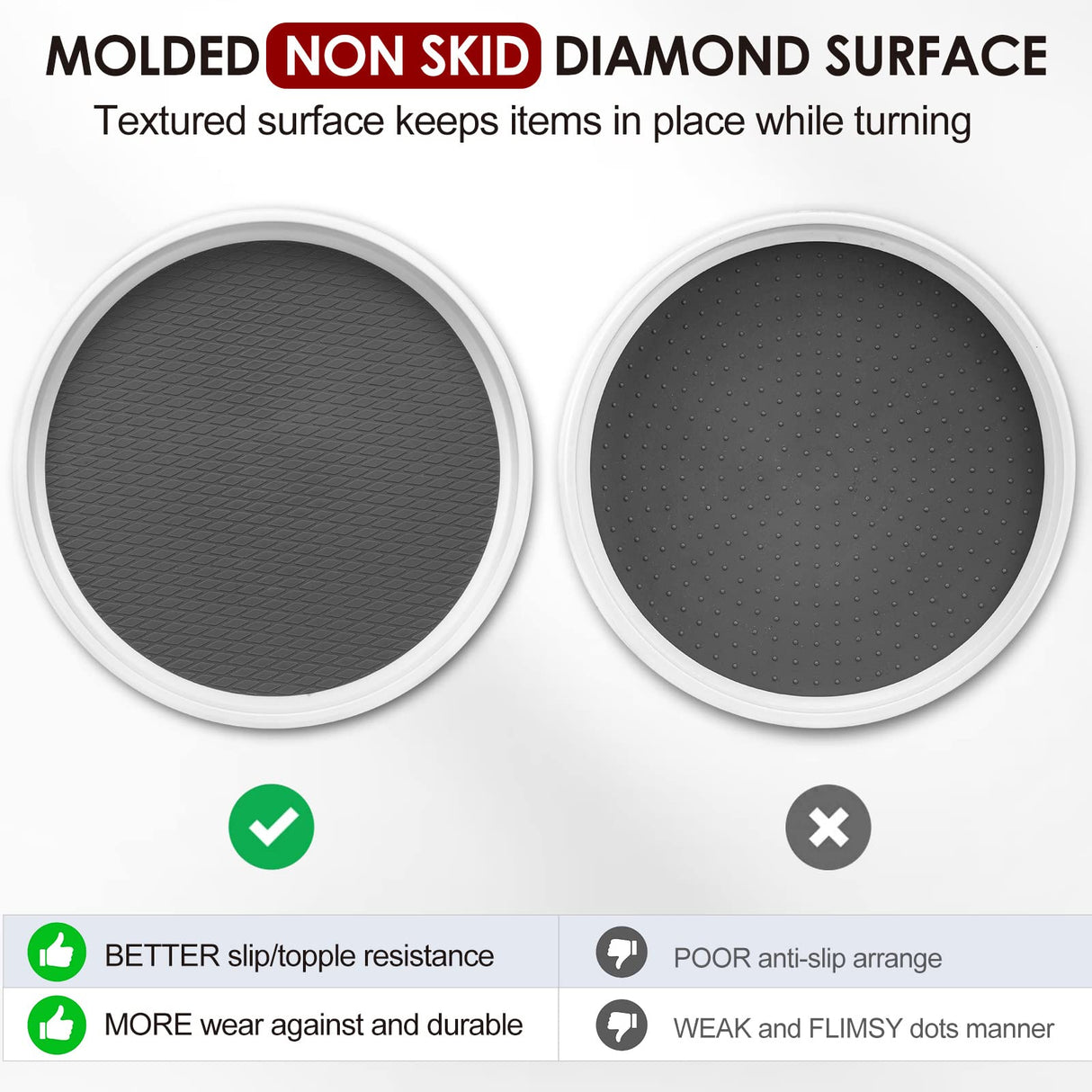 Set of 4, 10 Inch Non-Skid Lazy Susan Organizers - Turntable Rack for Cabinet, Pantry Organization and Storage, Kitchen, Fridge, Bathroom Makeup Vanity Countertop, Under Sink Organizing, Spice Rack LANDNEOO