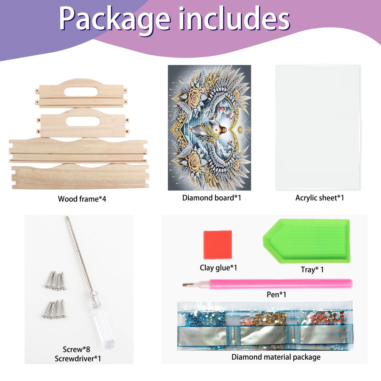 JISHSHAY Diamond Art Serving Tray Diamond Painting Food Tray Gem Art Serving Platter Gem Painting Mosaic Kits for Adults DIY Kits for Adults Table Decor, with Handle 20×30cm/7.87×11.81in, Jesus JISHSHAY