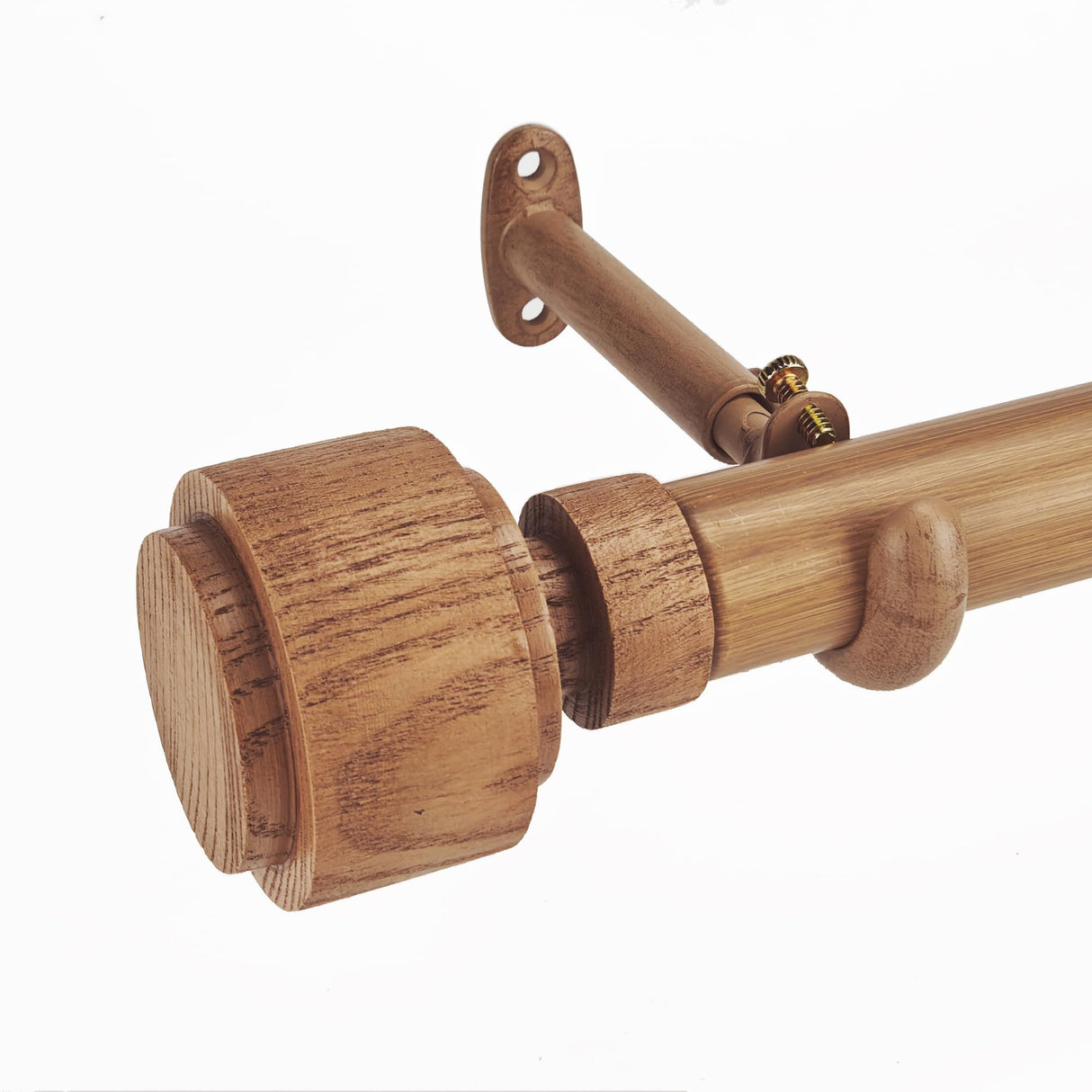 ILAISIHOME 1-1/8 Inch Diameter Faux Wood Curtain Rod with Wood Grain Finials, 36-72 inch Telescoping Single Curtain Rods for window width 24-68 inch, 1 pack ILAISIHOME