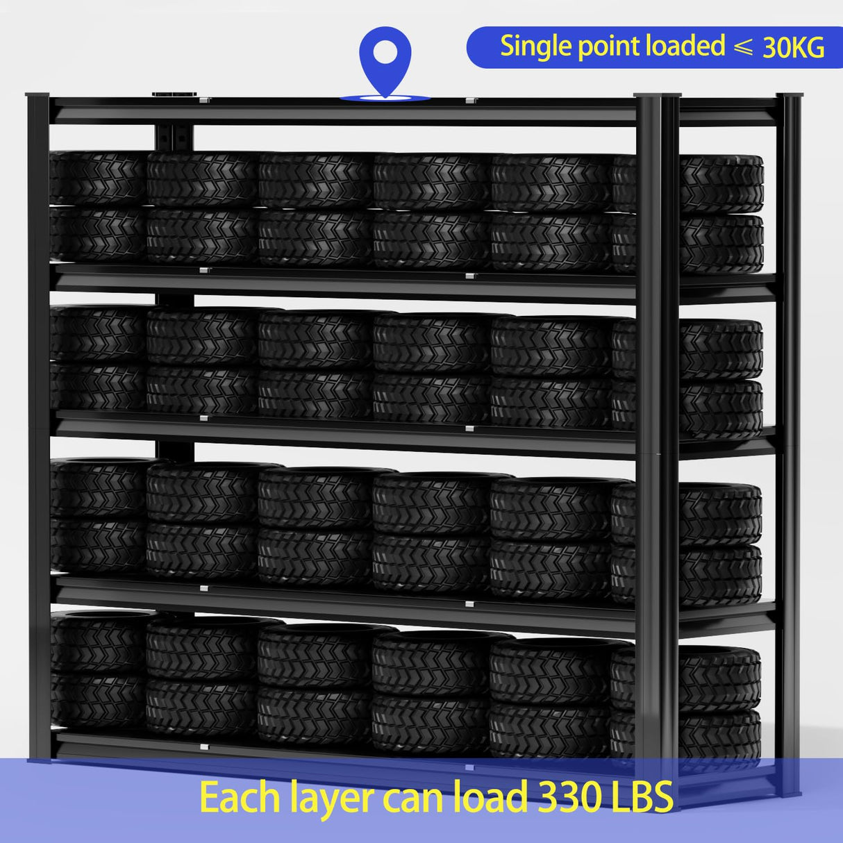 ztysn Garage Shelving Heavy Duty - 59 * 20 * 79in(L*W*H) Extra Large Metal Shelving Units and Storage for 2000lbs, 5tier Adjustable Basement Storage Industrial Shelves Pallet Racking Organizer ztysn