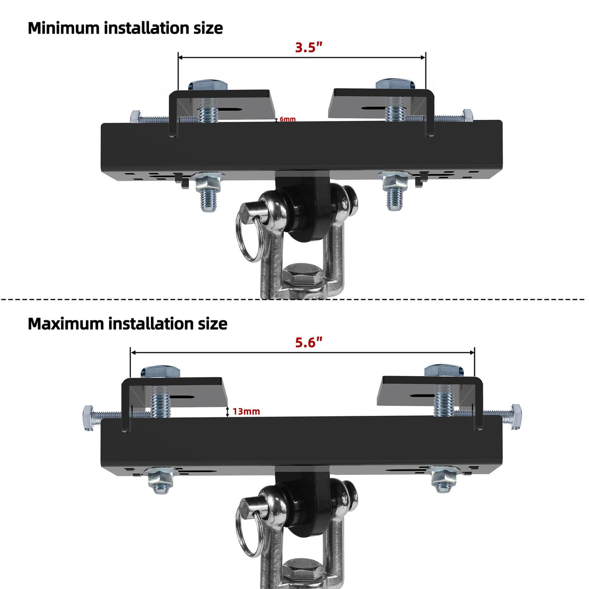 Punching Bag Hanger,Beam Clamp Heavy Bag Mount,Heavy Duty Holder for Boxing,Heavy Bag hangerStainless Steel Swivel Chain with Carabiner (3.5 to 5.5") Foozet