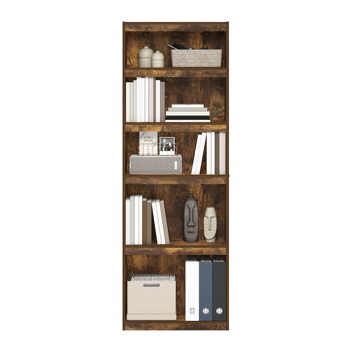 Furinno Jaya Enhanced Home 5-Tier Shelf Bookcase, Amber Pine Furinno