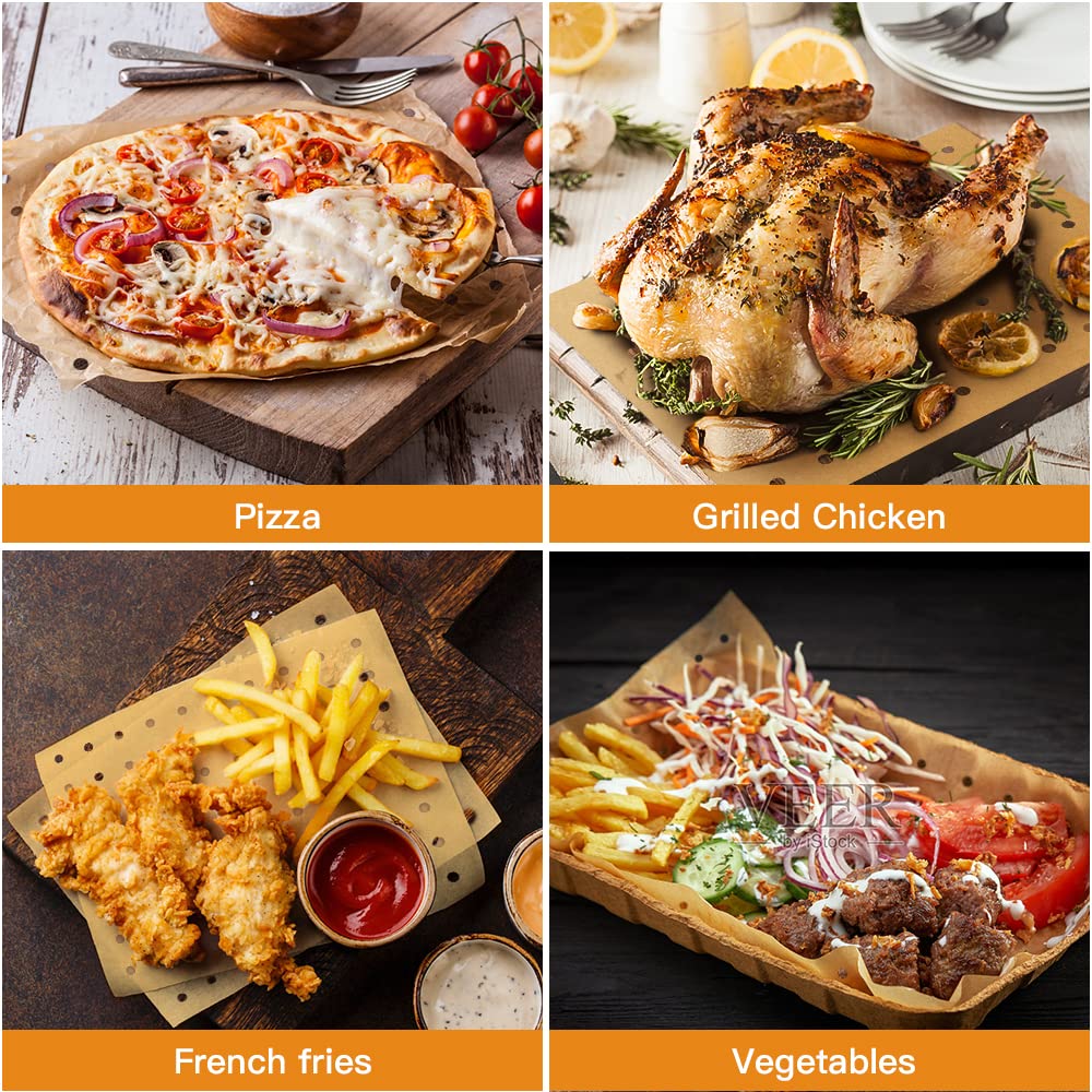 Air Fryer Disposable Parchment Paper Liners: 150pcs Airfryer Liners 9x11 Inch Perforated Rectangular Paper Sheets Basket Liner Accessories For Toaster Oven Xl Air Fryer dcosok