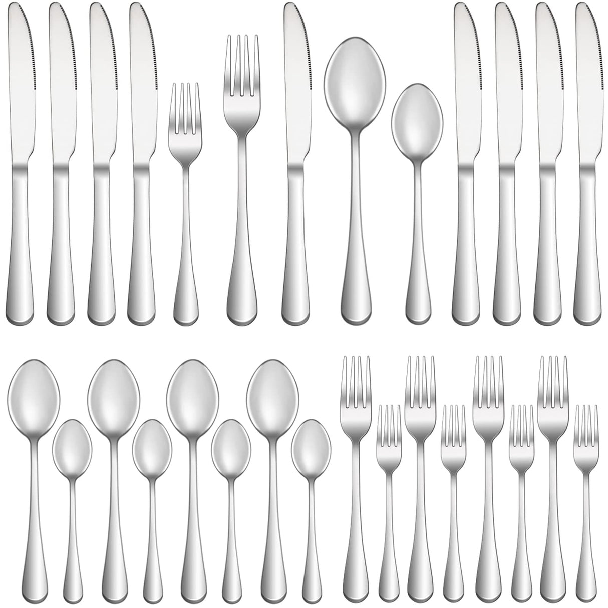 20 Piece Silverware Set Service for 4,Premium Stainless Steel Flatware Set,Mirror Polished Cutlery Utensil Set,Durable Home Kitchen Eating Tableware Set,Include Fork Knife Spoon Set,Dishwasher Safe MUTNITT