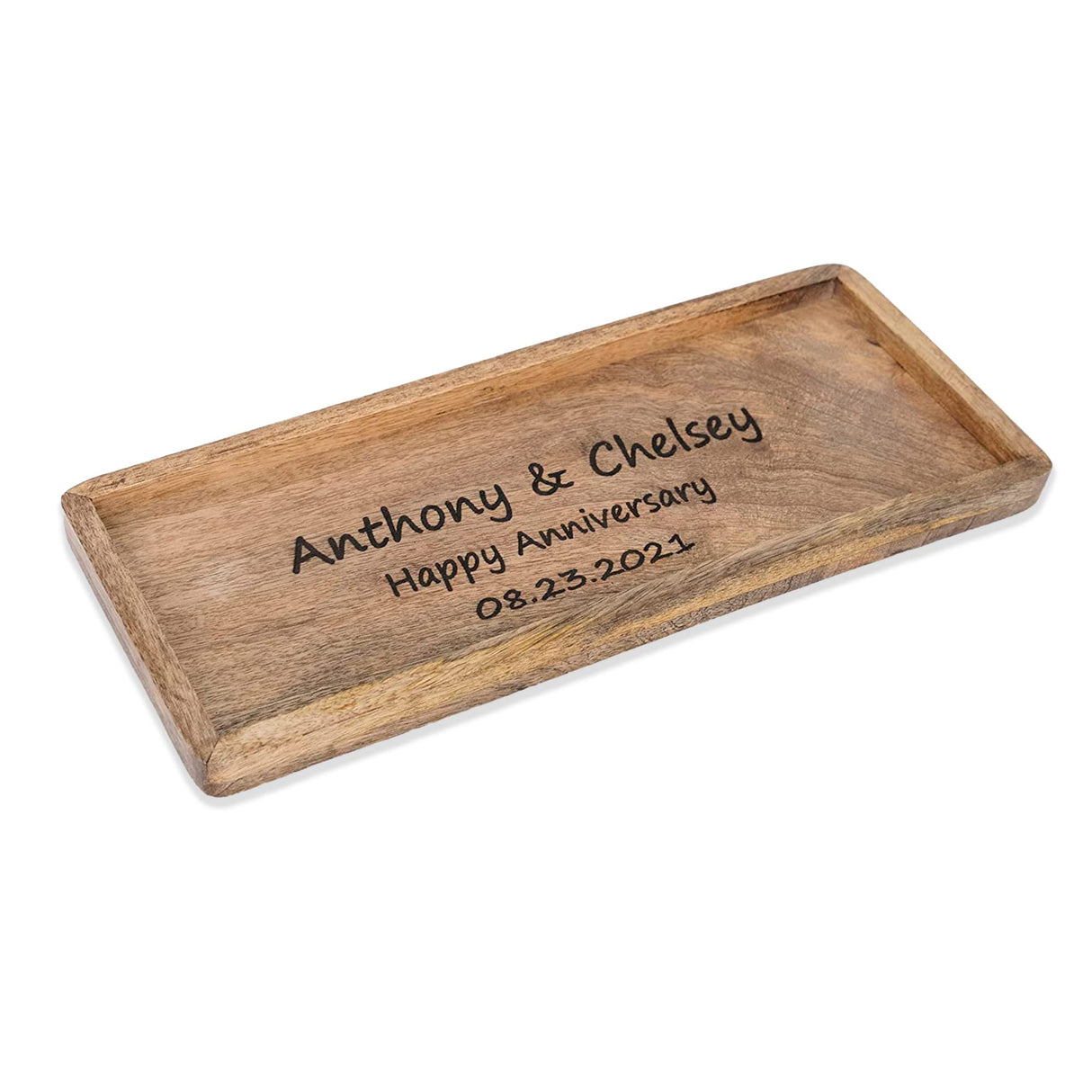 Personalized Wooden Serving Platters - Custom Wood Serving Tray with Raised Edges - Decorative Rectangular Wooden Trays for Food, Fruits, Snacks, Personalized Passion