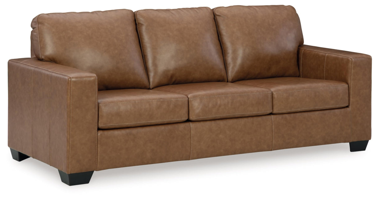 Signature Design by Ashley Bolsena Contemporary 2-in-1 Leather Match Sofa Sleeper with Folding Gel Memory Foam Mattress, Queen, Dark Brown Signature Design by Ashley