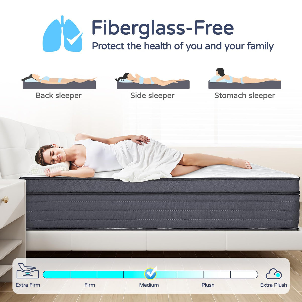 SIMARTH King Size Mattress - 12 Inch Hybrid King Size Mattress in a Box, Upgrade Strengthen, Gel Memory Foam King Matress with Motion Isolation, Strong Edge Support and Pocket Springs, Medium SIMARTH