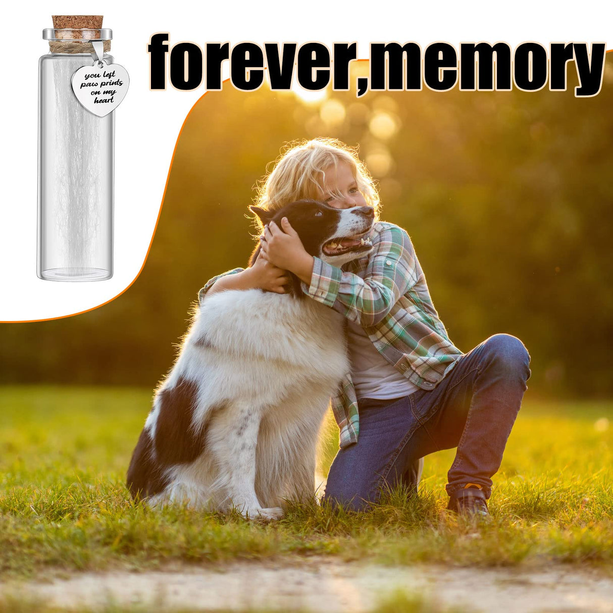 Nuenen 2 Pcs Pet Hair Glass Memorial Bottle Dog Keepsake Memorial Pet Loss Memory Sympathy Gift Vials for Hair with Heart Shape Ornaments White Organza Bags Cat Keepsake Glass for Ashes Fur Urn Nuenen