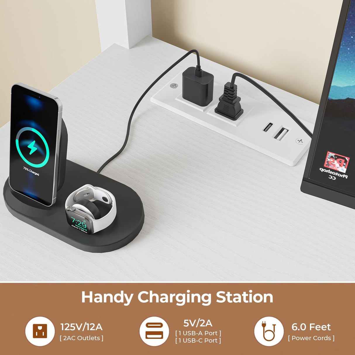 BTHFST Twin Loft Bed with L-Shaped Desk, LED Lights, Charging Station & Storage Solutions BTHFST