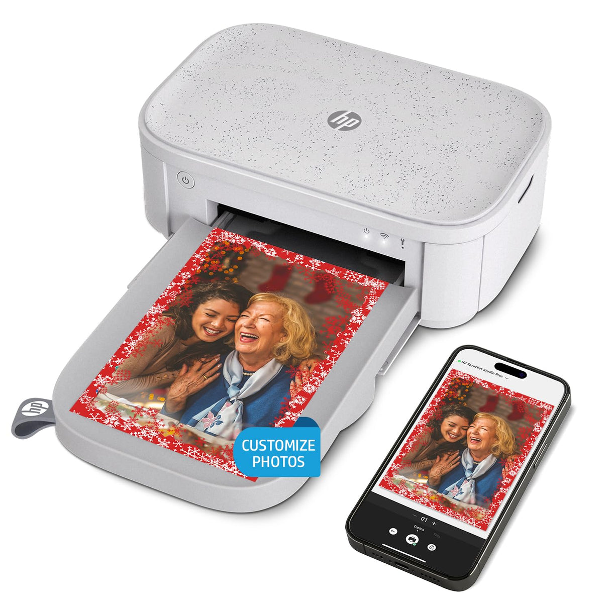 HP Sprocket Studio Plus 4x6" Wireless Instant Photo Printer – Wi-Fi, Premium Dye Sublimation, Compact - Prints Vibrant Color Pictures from iOS & Android Devices - Editing App for Fun, Creative Photos HP
