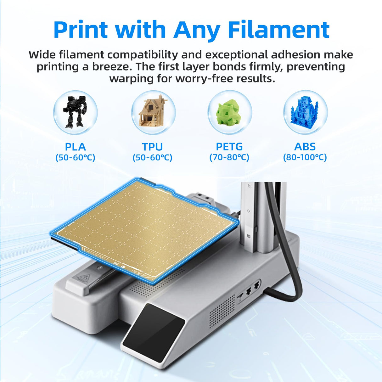 BIQU Double Side Textured PEI Panda Build Plate Compatible with Bambu-Lab A1 Mini 3D Printer 184x184mm PEI Spring Steel Build Plate Flexible Sheet Print Bed Removable Surface Platform BIQU