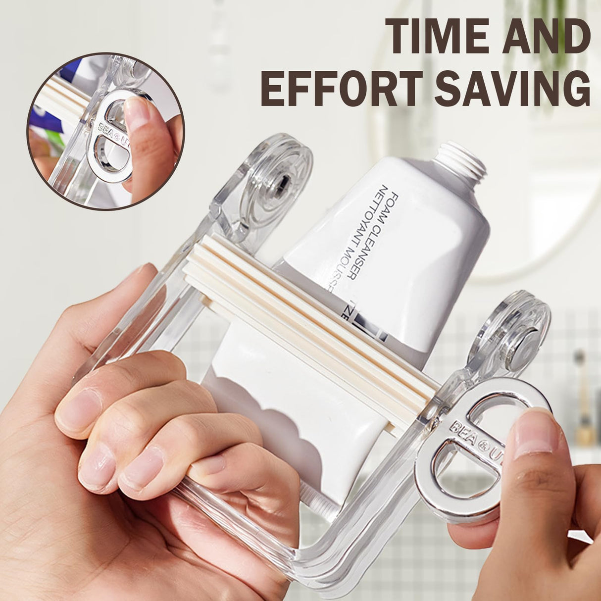 Luxury Paint Tube Squeezer Wringer Tool - Rolling Metal Tube Squeeze Roller for Toothpaste - Metal Toothpaste Tube Squeezer for Artists, Hair Salons, Painters - Daily Living Essential (White) Iensen