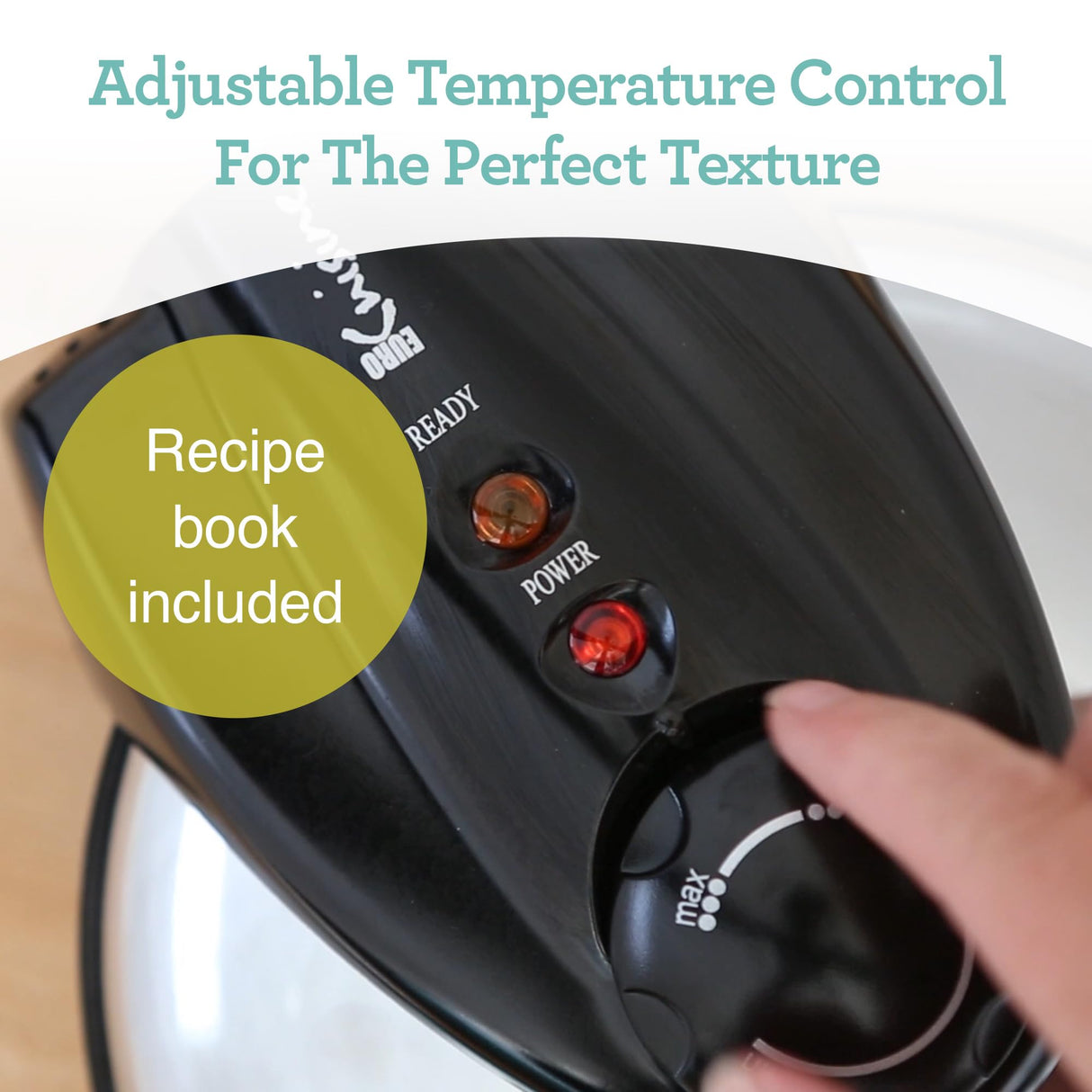 Euro Cuisine WM520 Heart Shaped Iron Waffle Maker - Eco-Friendly PTFE and PFOA Free Non Stick Plates, Perfect for V-Day & Special Occasions, 8-Inch Euro Cuisine