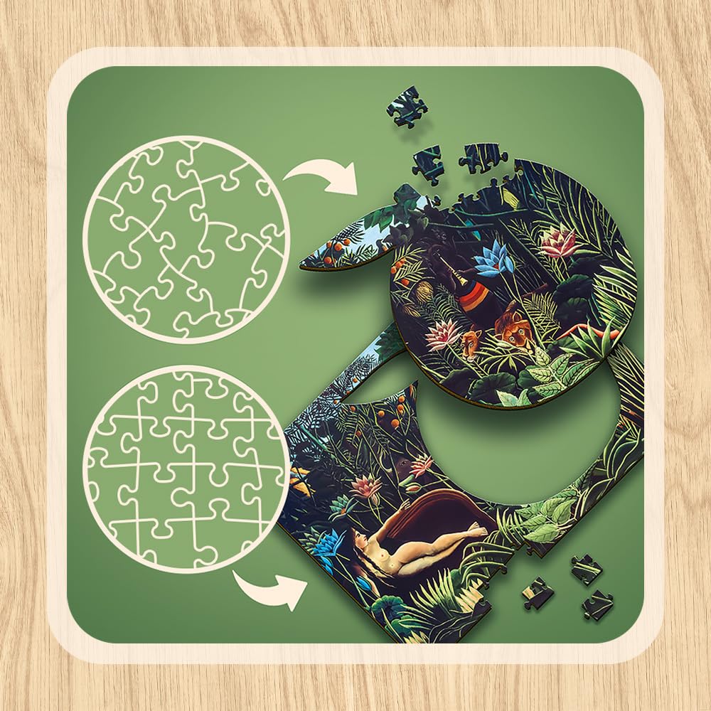 Trefl The Dream - Henri Rousseau 200 Jigsaw Puzzle Wood Craft Irregular Shapes, 5 Special Puzzles, Famous Paintings and Artists, Creative Fun for Adults and Children from 9 Years Old Trefl