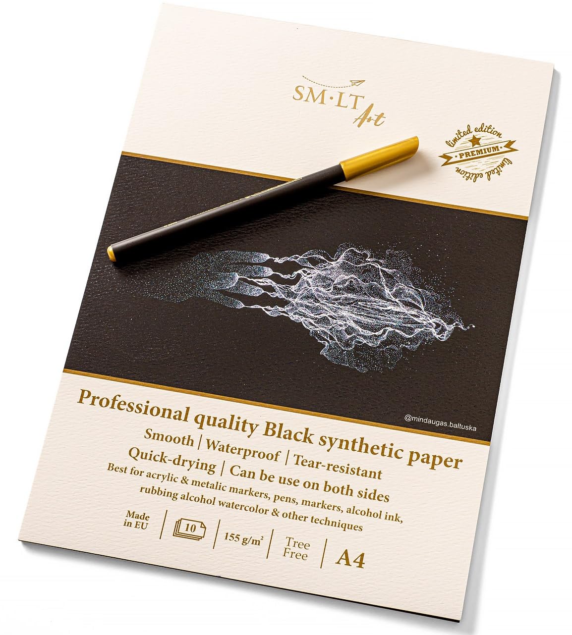 SM-LT Beaux-Arts Yupo Pad A4 10 Sheets 155 GSM Black SM.LT