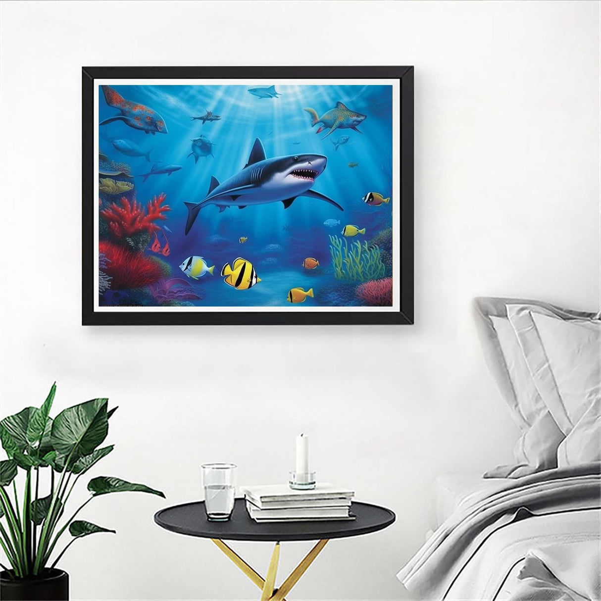 Diymood DIY 5D Diamond Painting Kits for Adults Underwater World - Diamond Art Kits for Adults Shark Tropical | Full Drill Round | Mosaic Picture | Beginner | Home Wall Decor | 16x20 Inch Diymood