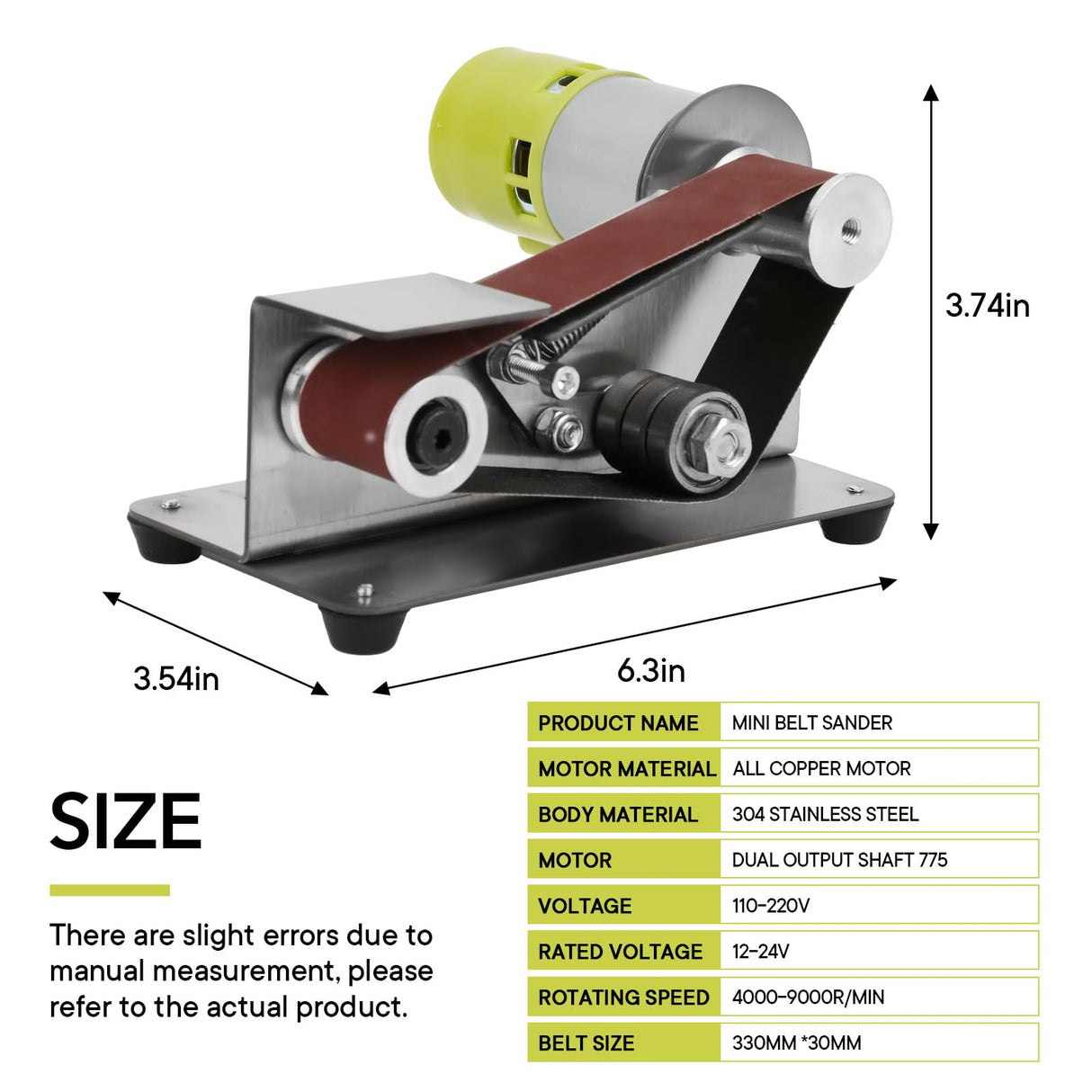 Kongkee Mini Belt Sander, 7 Adjustable Speed Electric Knife Sharpener, 15 Degree Belt Grinder, Power Belt Sander for Metal Working and Woodworking Kongkee